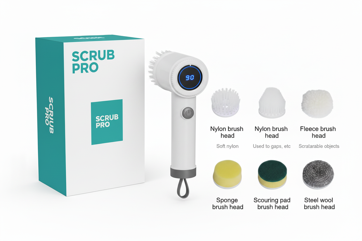 ScrubPro Hero Shot with Packaging